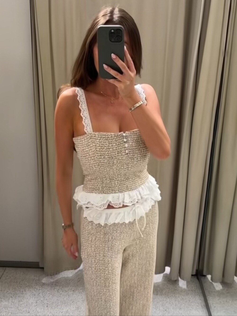 Zara COMBINATION TEXTURED TOP
